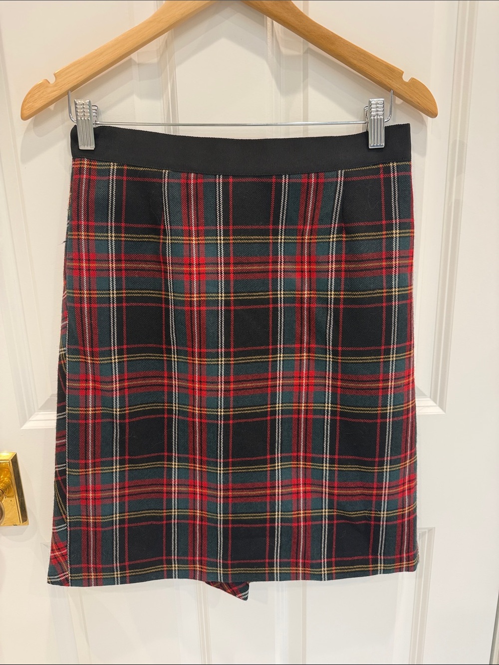 J crew tartan Plaid A-Line Women's Skirt wool size 0